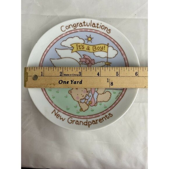 Congratulations it’s A Boy New Grandparents Plate World Of Gifts Imports Japan - Picture 7 of 7